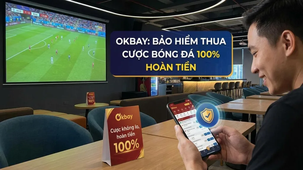 Bảo hiểm thua cược bóng đá hoàn tiền 100% Okbay