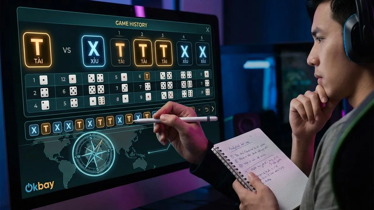 Cách đọc bảng lịch sử phiên Tài Xỉu chuẩn nhất Okbay
